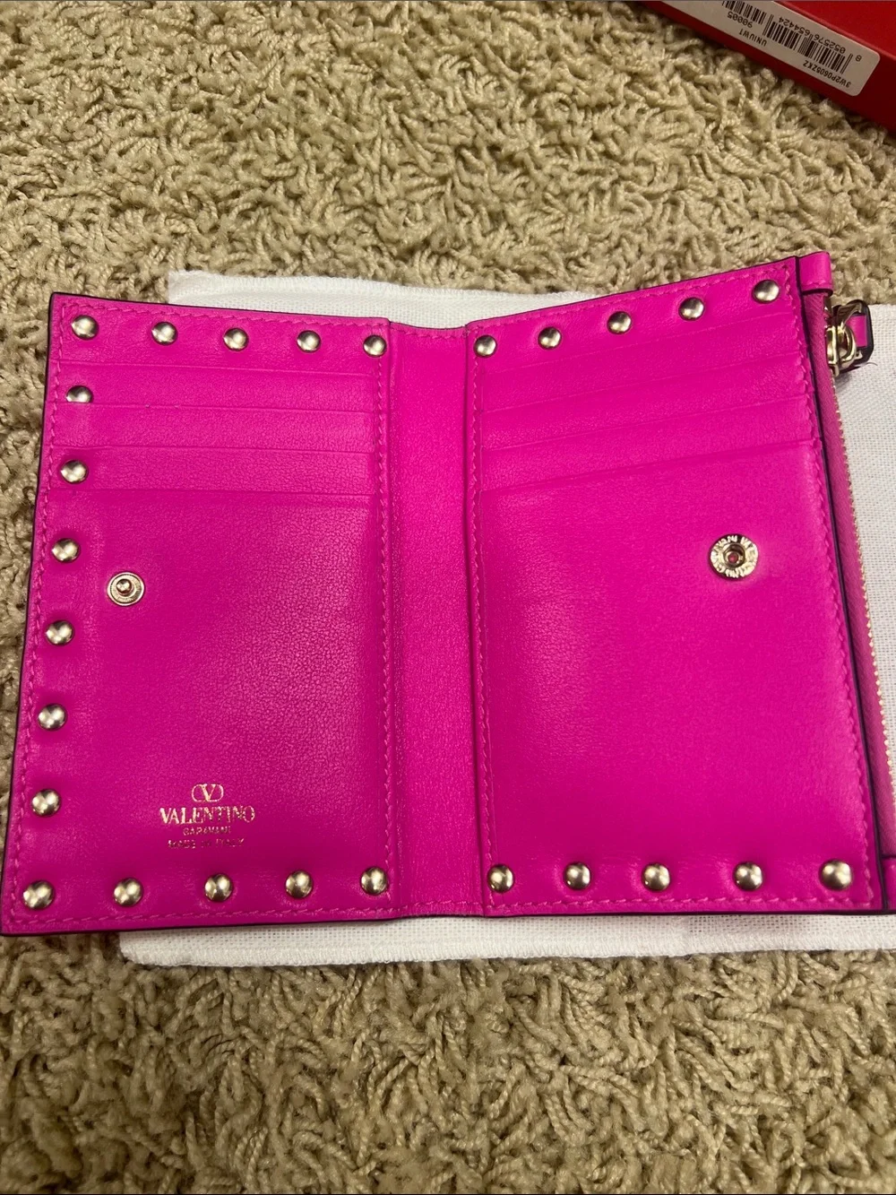 Valentino see hot pink Studded Wallet